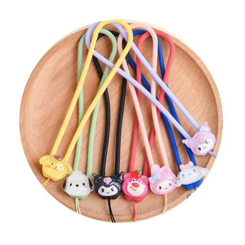 New Cartoon Animal Mobile Phone Lanyard Anti-Lost Rope Creative Wrist Silicone U Disk Pendant Keychain Short Bracelet Chain