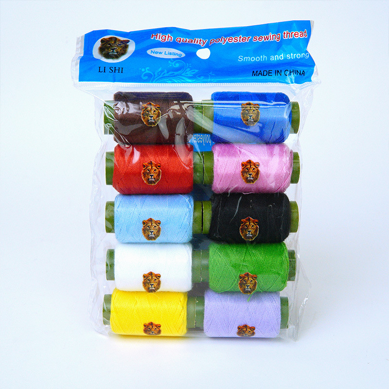 Fabricante spot 302 costura hogar hilo de coser hecho a mano hilo de engranajes hilo de poliéster cosido a mano hilo de color blanco y negro al por mayor