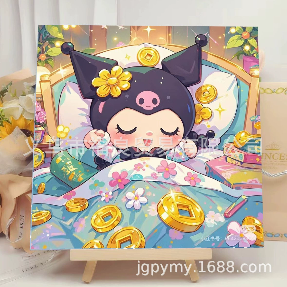 Набор алмазной мозаики DIY 30×30 см, деревянная рама, стразы и инструменты для выкладки