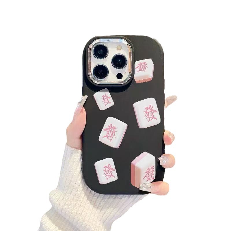 Facai Mahjong iPhone16promax funda para teléfono móvil Apple 13/15 creativo 12/11 nicho xs galvanoplastia 8p suave