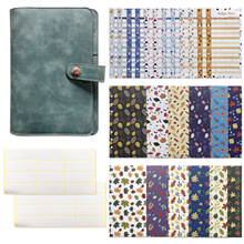 跨境A6怀旧PU活页夹六孔信封信纸套装西式预算现金碎花信封批发