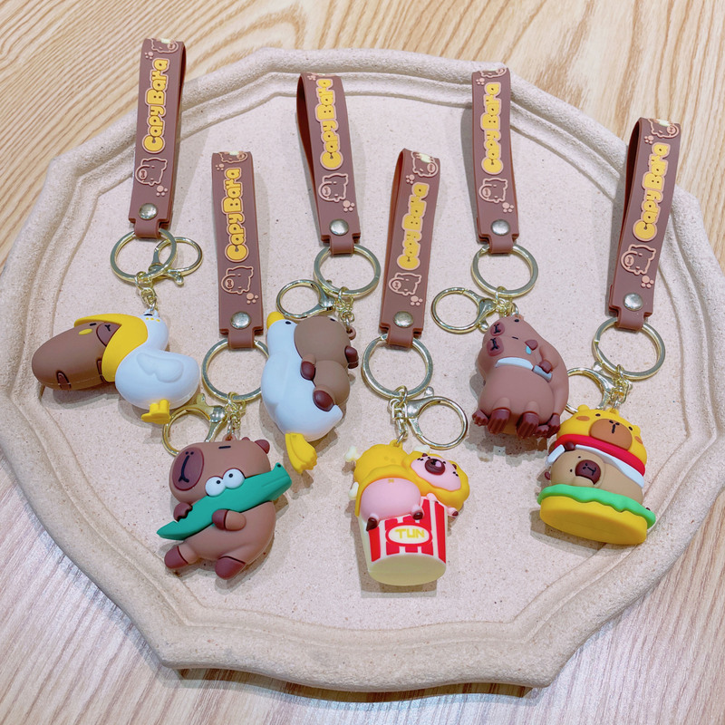 新しいカピバラシリーズ人形キーホルダーペンダントクリエイティブカピバラキーチェーンカップルバッグペンダント卸売|undefined
