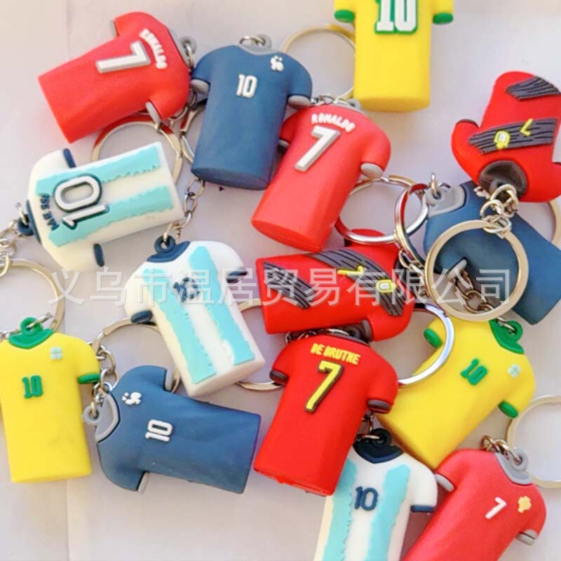 Football Star Jersey Doll Cartoon Keychain Pendant Car Small Ornament Cross-Border Creative Key Accessories Wholesale Football Star Jersey Doll Cartoon Keychain Pendant Car Small Ornament Cross-Border Creative Key Accessories Wholesale