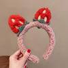 Demi-season cute three dimensional strawberry, headband to go out for face washing, hair accessory, internet celebrity, Korean style