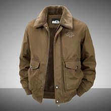 新款冬季男士棉衣外套翻领多口袋加绒加厚青中年休闲棉服2188