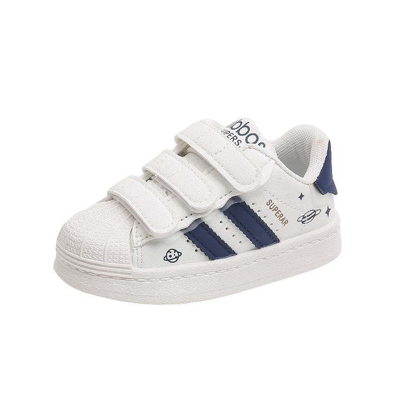 Zapatos de los niños del otoño de los nuevos niños zapatos blancos niñas zapatos de bebé Shell dedo del pie casual zapatos de los muchachos zapatilla de deporte