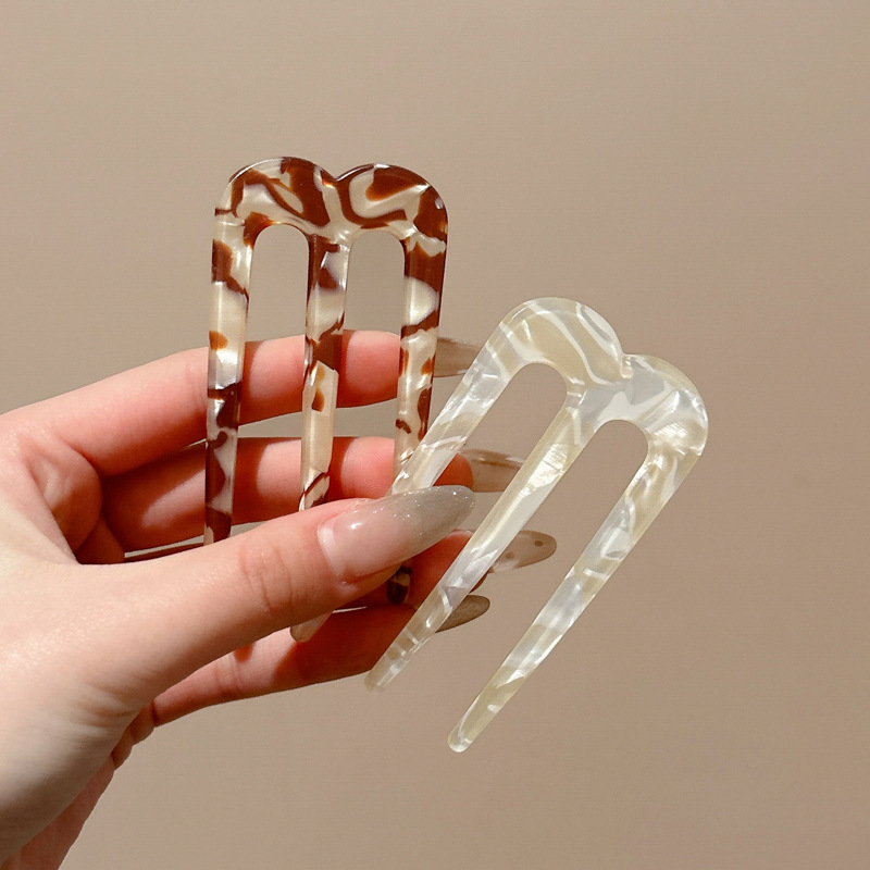 Nueva horquilla china en forma de U para mujer, horquilla de alto nivel, cabeza de bola, inserto para el cabello, tocado de horquilla simple diario moderno