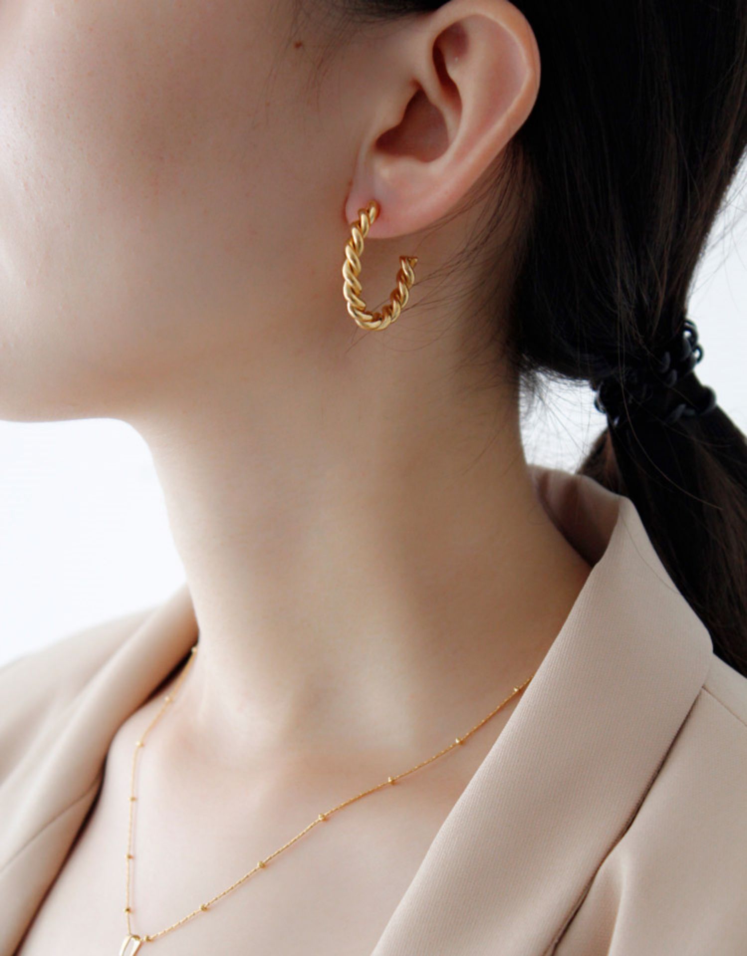 Lady Geometric Stainless Steel Hoop Earrings Plating Stainless Steel Earrings