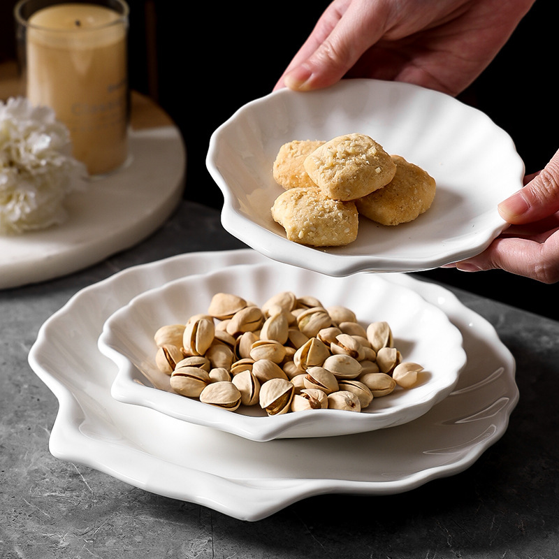 Special-Shaped Irregular Shell Dish Household Dish Creative Sauce Dish Hotel Dish Creative Photo Ornaments Ceramic Dish