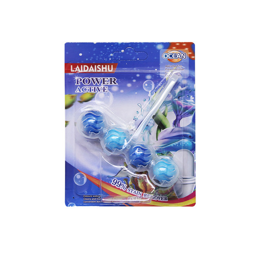 Toilet ball deodorizing and cleaning agent, hanging type toilet cleaner, deodorizing blue bubble lemon scent ball, toilet cleaning ball