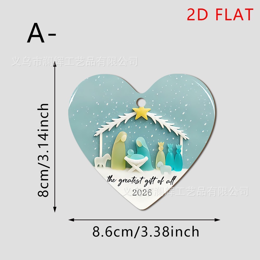 Colgante transfronterizo venta caliente en forma de corazón decoración de amistad decoración plana 2D sub