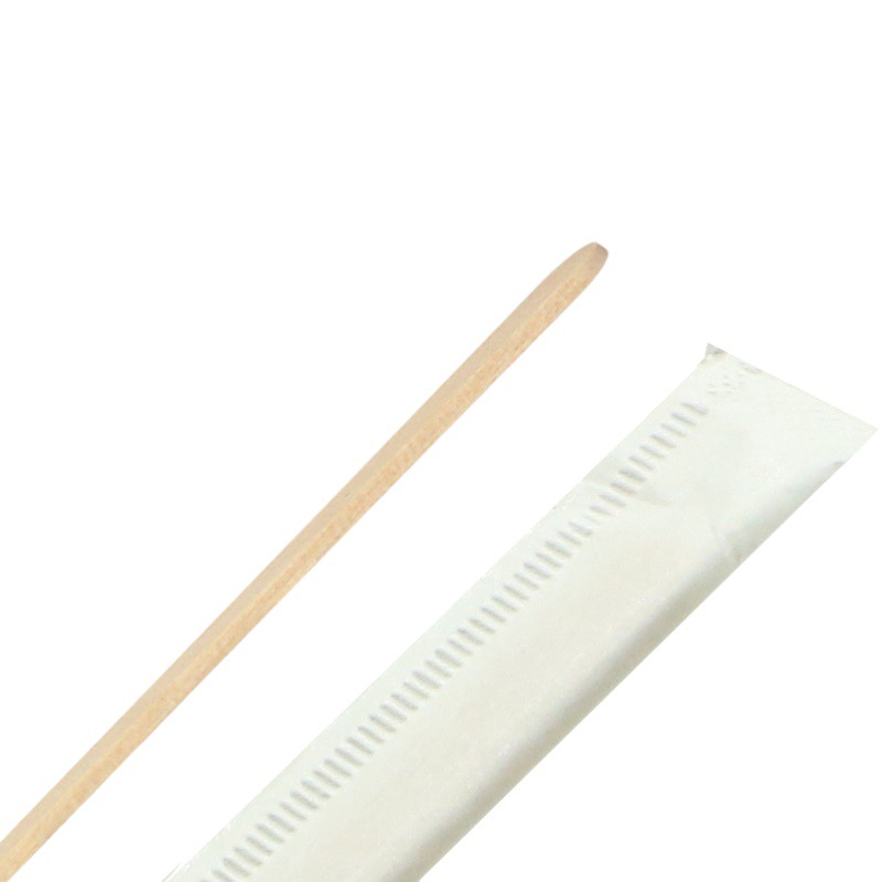 Barra de agitación de café desechable de madera 19cm papel individualmente envasado cabeza redonda desechable degradable