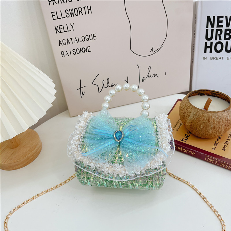 Nuevo bolso infantil de moda de verano, bolso de cinturón, bolso de princesa de perlas, bolso de cambio de viento fragante