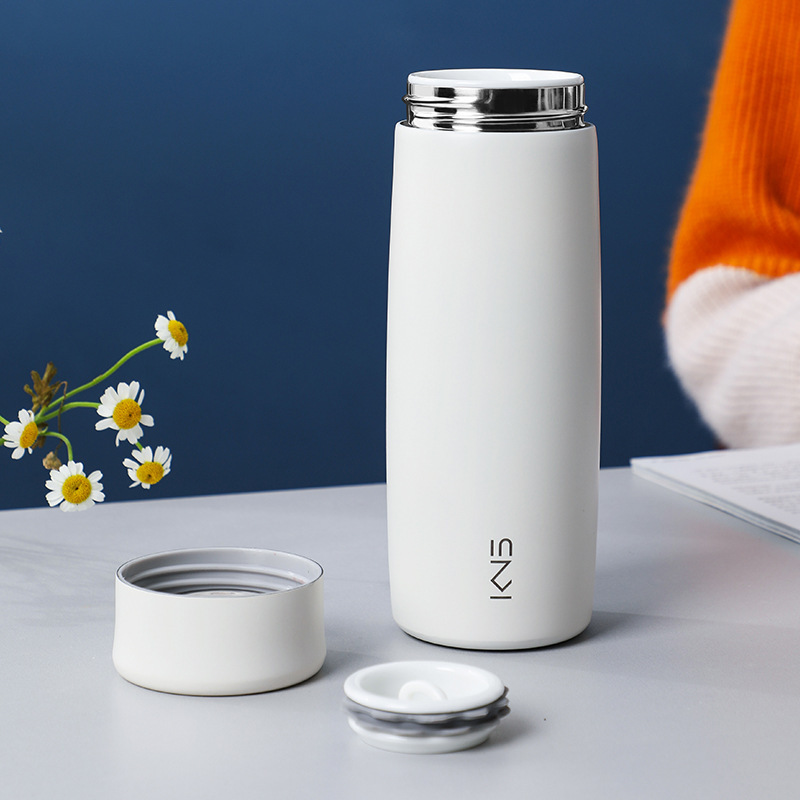 【非コーティング】本物陶磁器内胆保温カップ男性女性携帯車載高颜値カップティーネット付きカップ|undefined
