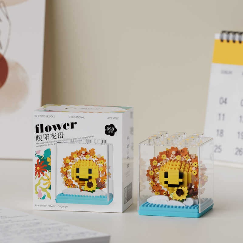 Chao Le Chuang 7345 - 7348 flores interestelares arco iris ramo de flores ensamblaje bloques de construcción juguetes para niños niñas rompecabezas adornos