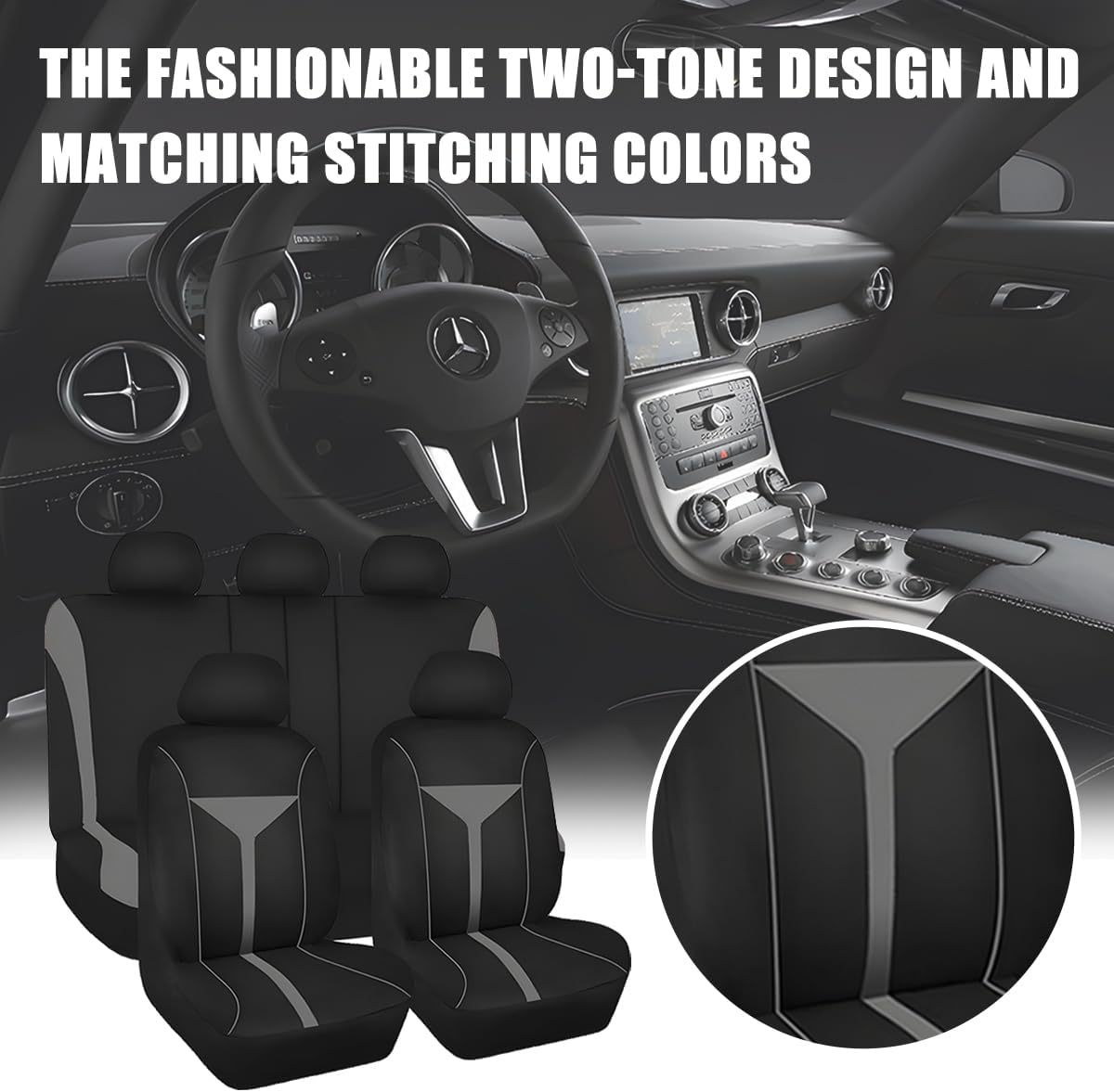 Cross-Border New Elastic Fabric Wine Glass Style Car Seat Cover for All Seasons Amazon Temu Meike Duo