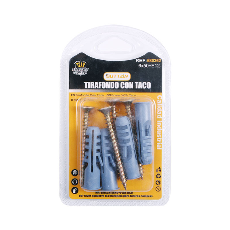 厂家供应泡壳装纤维板钉配膨胀管 多规格十字沉头自攻钉配管详情6