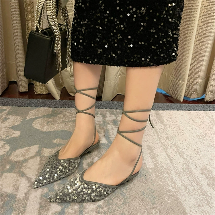 Дизайнерские туфли-лодочки на высоком каблуке с ремешком, заостренный носок, вечерний стиль, повседневный стиль, женская обувь, трансграничная торговля