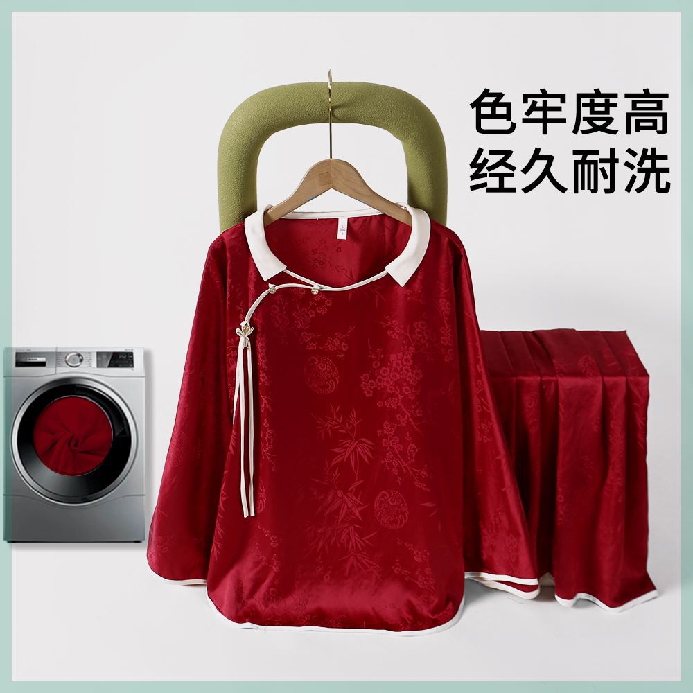 【长相思】中式春秋新款国风宽松丝稠睡衣女家居服套装两兔毛