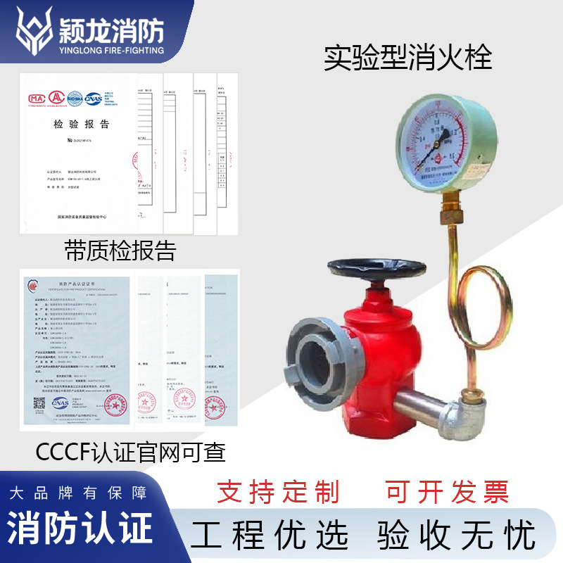 颖龙消防SN65试验型消火栓室内卷盘消火栓卷盘栓屋顶实验用消防栓