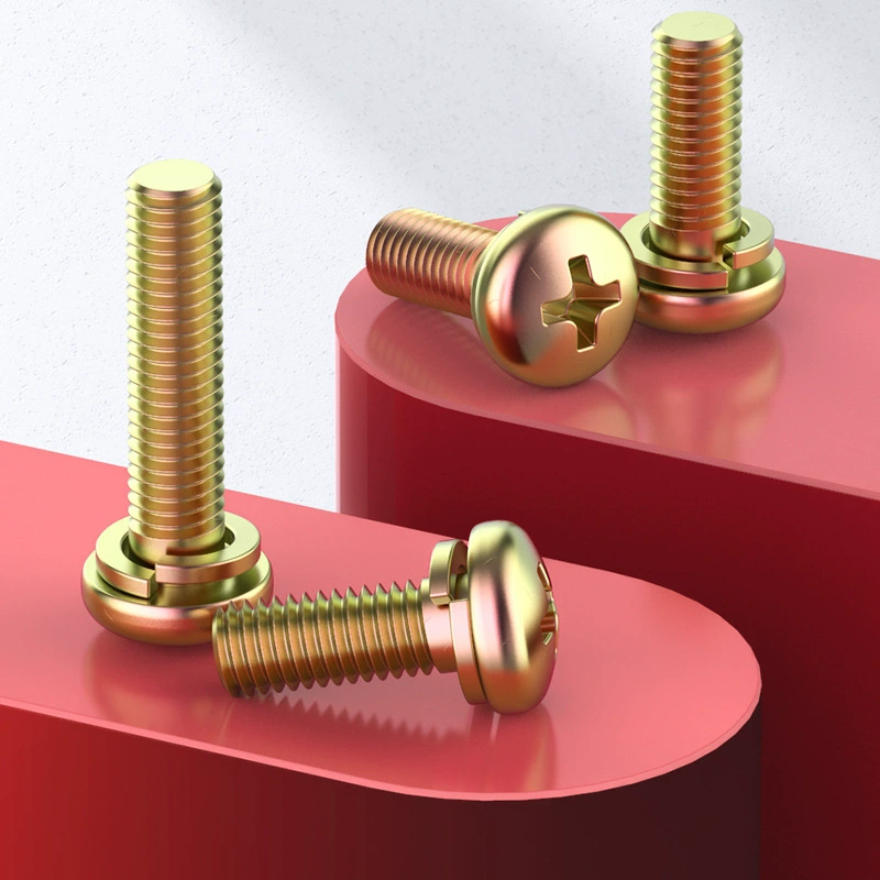 Комбинация винтов с потайной головкой и крестообразной головкой, пружинная шайба GB9074.3, углеродистая сталь Q232, винт с крестообразной круглой головкой M6M8