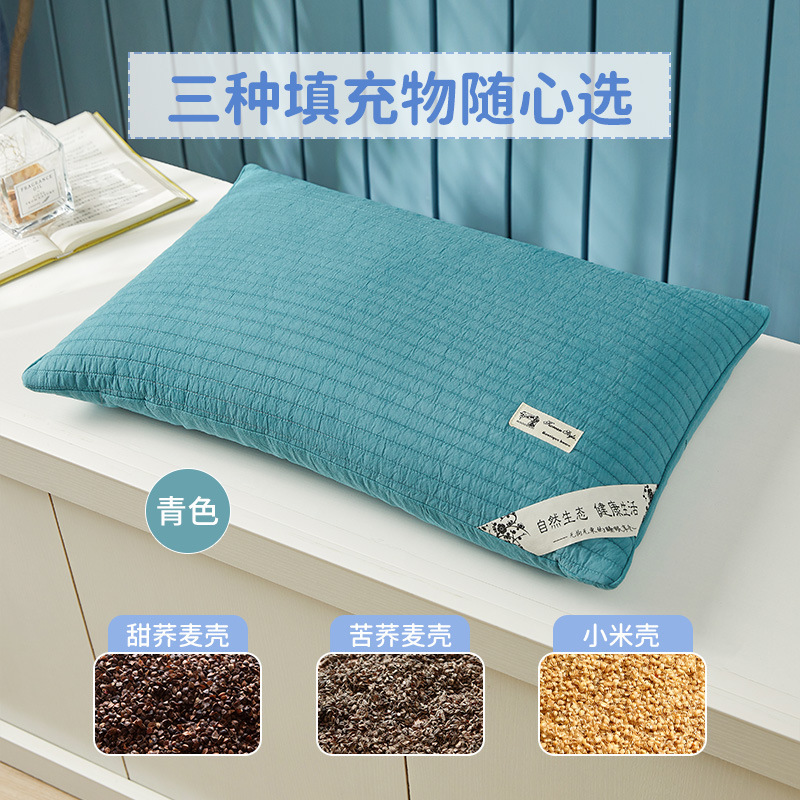 そば枕は全そばの皮を分解して枕の芯を充填して睡眠の頚椎の家庭用寮のシングル男性の硬い枕を保護することができます。|undefined