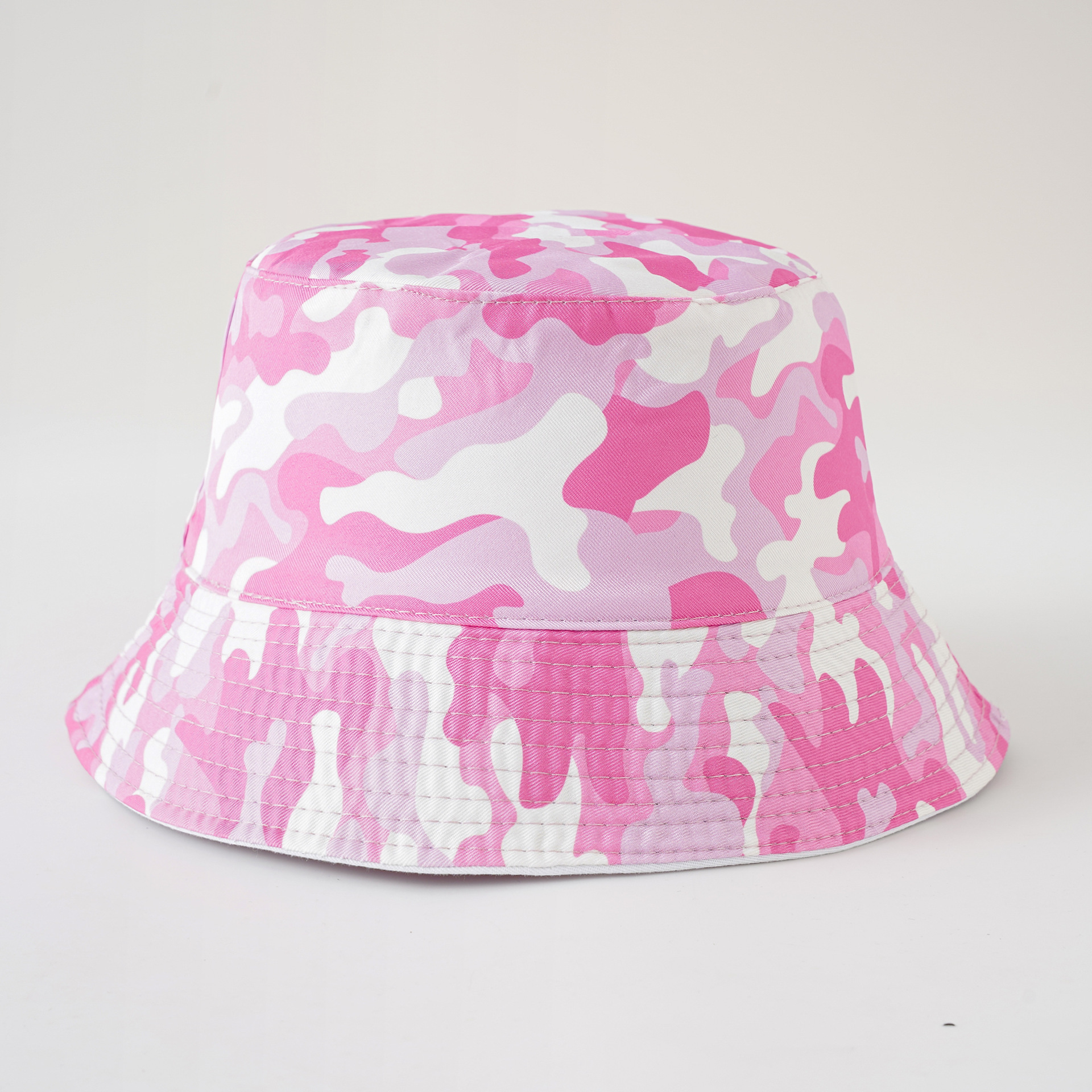 Sombrero de pescador de doble cara nuevo sombrero de Sol de verano moda casual de mujer moda plegable camuflaje cuenca sombrero