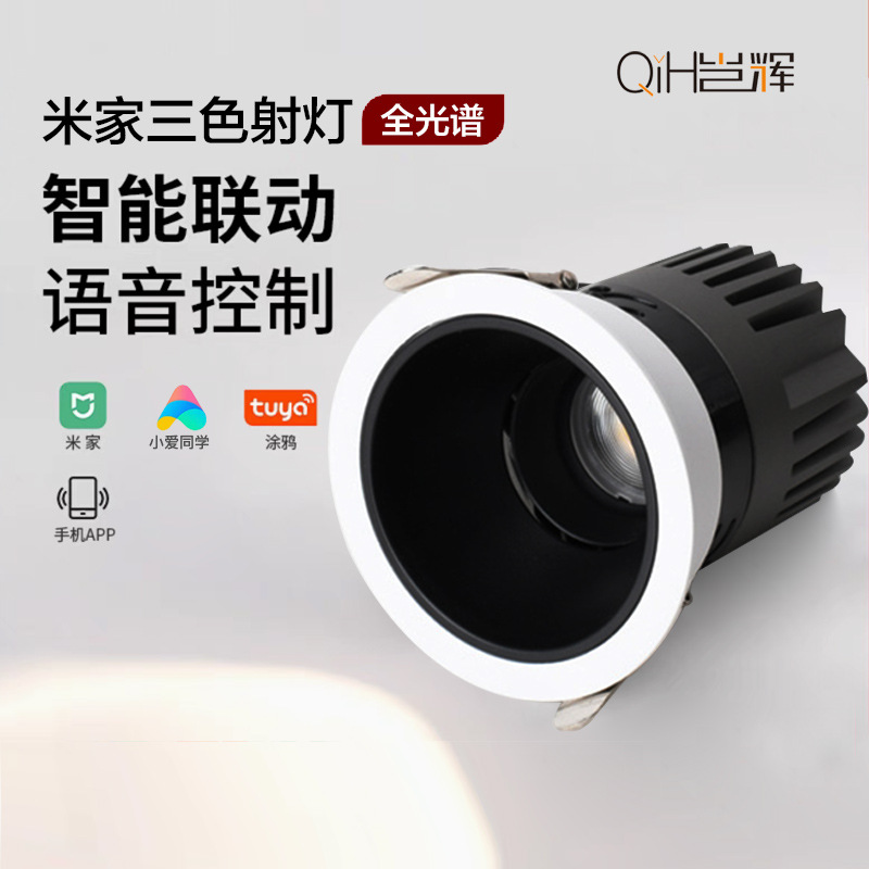 Zhongshan lámpara de luz de espectro completo Mijia Spotlight inteligente hogar incrustado colina protector de ojos anti-deslumbrante tubo de lavado de pared