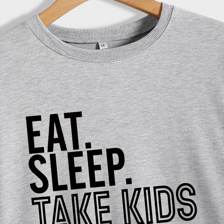 Amazon eBay estación independiente transfronteriza EAT SLEEP TAKE KIDS impreso suéter de cuello redondo casual de manga larga
