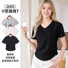 2025女款酷辣短袖修身打底衫设计感T恤女夏季收腰短款紧身上衣