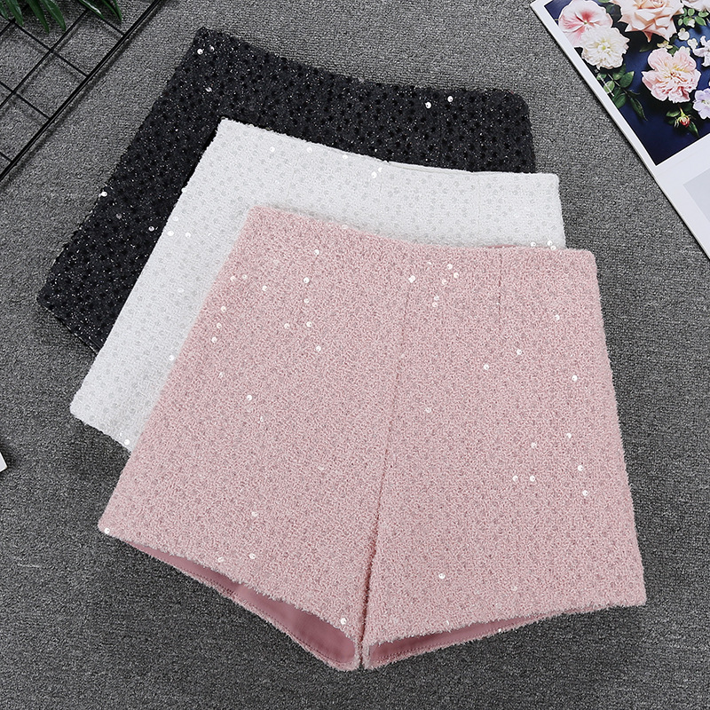 Women's Daily Street Streetwear Solid Color Shorts Sequins Shorts display picture 1