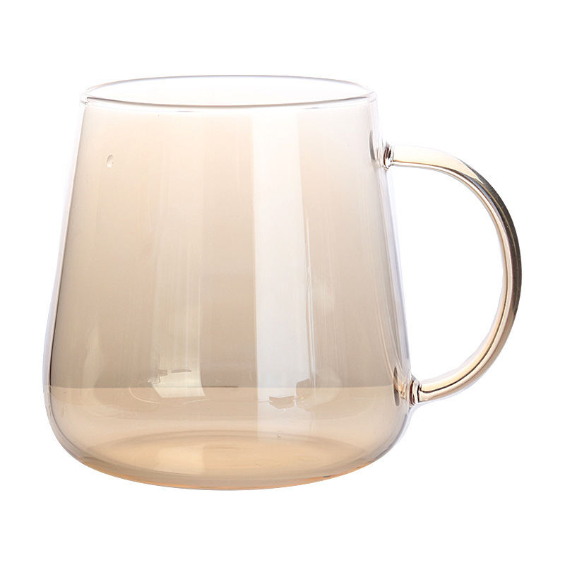 Mango creativo Taza de café de vidrio Guanshan Taza de agua para el hogar Taza de desayuno Taza de cerveza de bar Taza de té de jugo