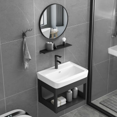 Small Balcony Sink Bathroom Vanity Wash Basin Simple Small Household Wall-mounted Face Basin Cabinet Combination
