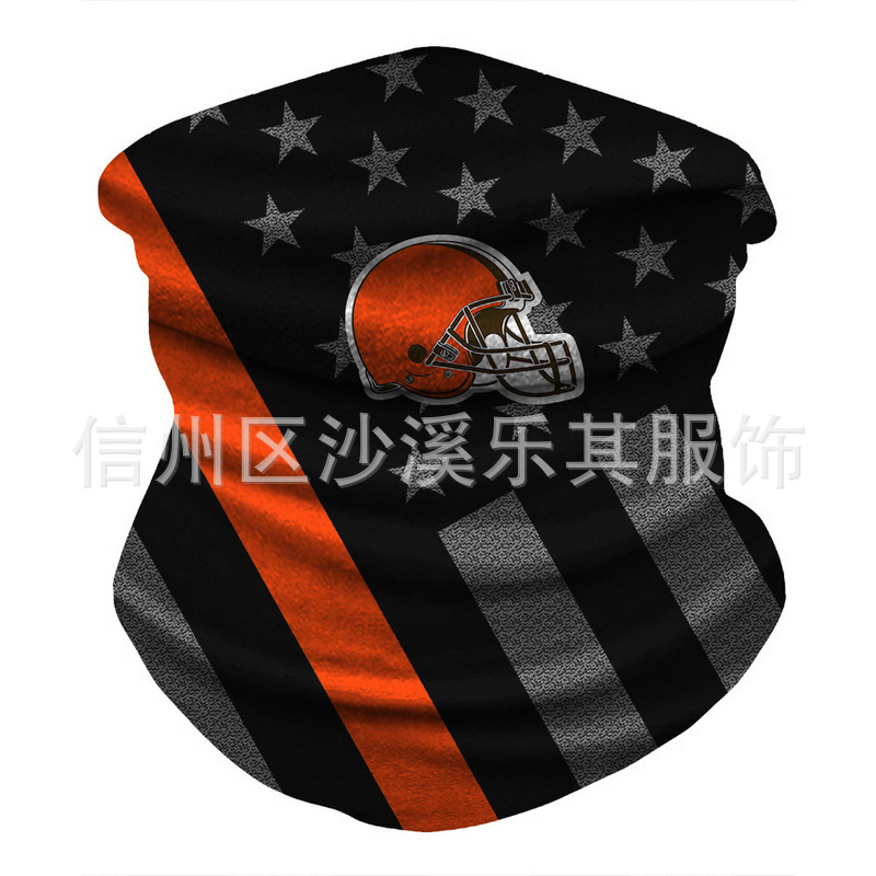 Máscara de impresión digital 3D para equipos de la NFL europeos y estadounidenses Montar al aire libre a prueba de polvo, protección solar, máscara deportiva a prueba de viento, se puede fijar Zhi