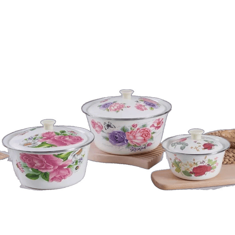 厚みのある16-30CMの蓋付きホウケイ酸ポット、ラードホウケイ酸ポット、餃子の詰め物、蓋付き丸型餃子の詰め物鉄ポット|undefined