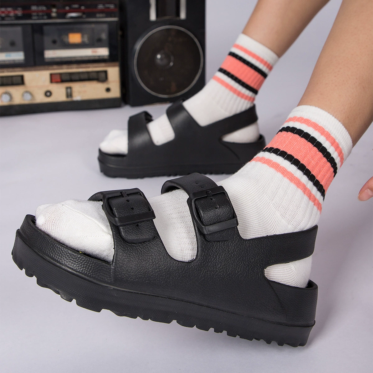 Весенние и летние новые сумки и тапочки на толстой подошве женская модная обувь модная сандалия интерьер сандалии на открытом воздухе повседневная пляжная обувь