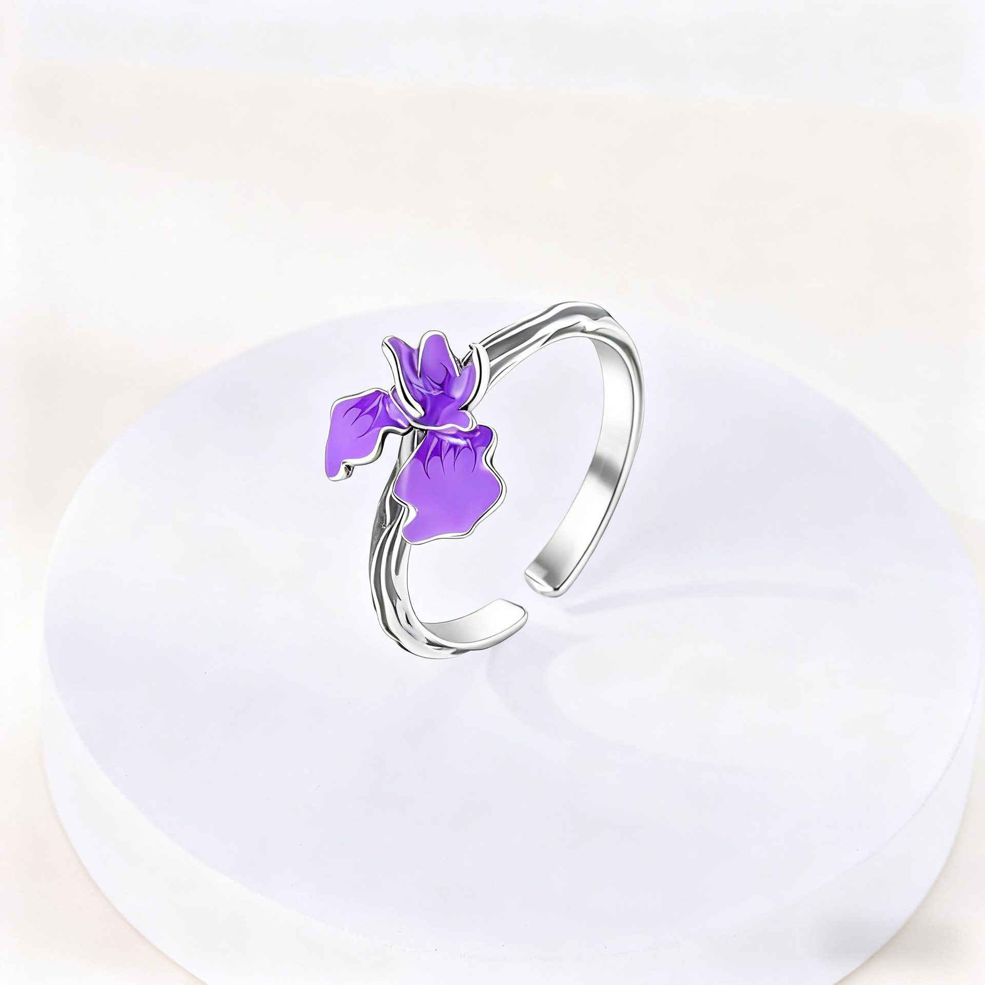 Cross-border Amazon Ladies Ring Butterfly Iris Tulip Opening Ring Adjustable Various Jewelry Wholesale