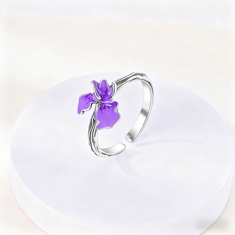 Tulip Rings Jewelry Cross-border Amazon Ladies Ring Butterfly Iris Tulip Opening