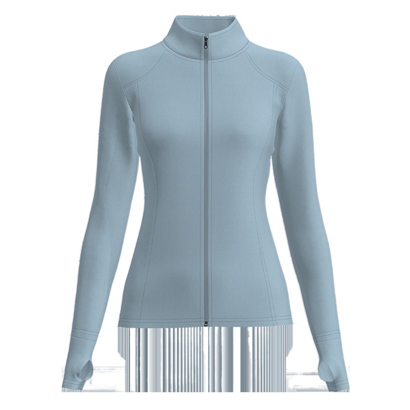 Chaqueta deportiva femenina 2025 camiseta de malla de manga larga de cuello con cremallera de yoga chaqueta de fitness