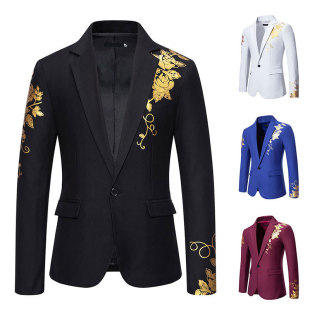 2024 spring and summer new cross-border Men's bronzing suit jacket European size men's casual dress suit wholesale