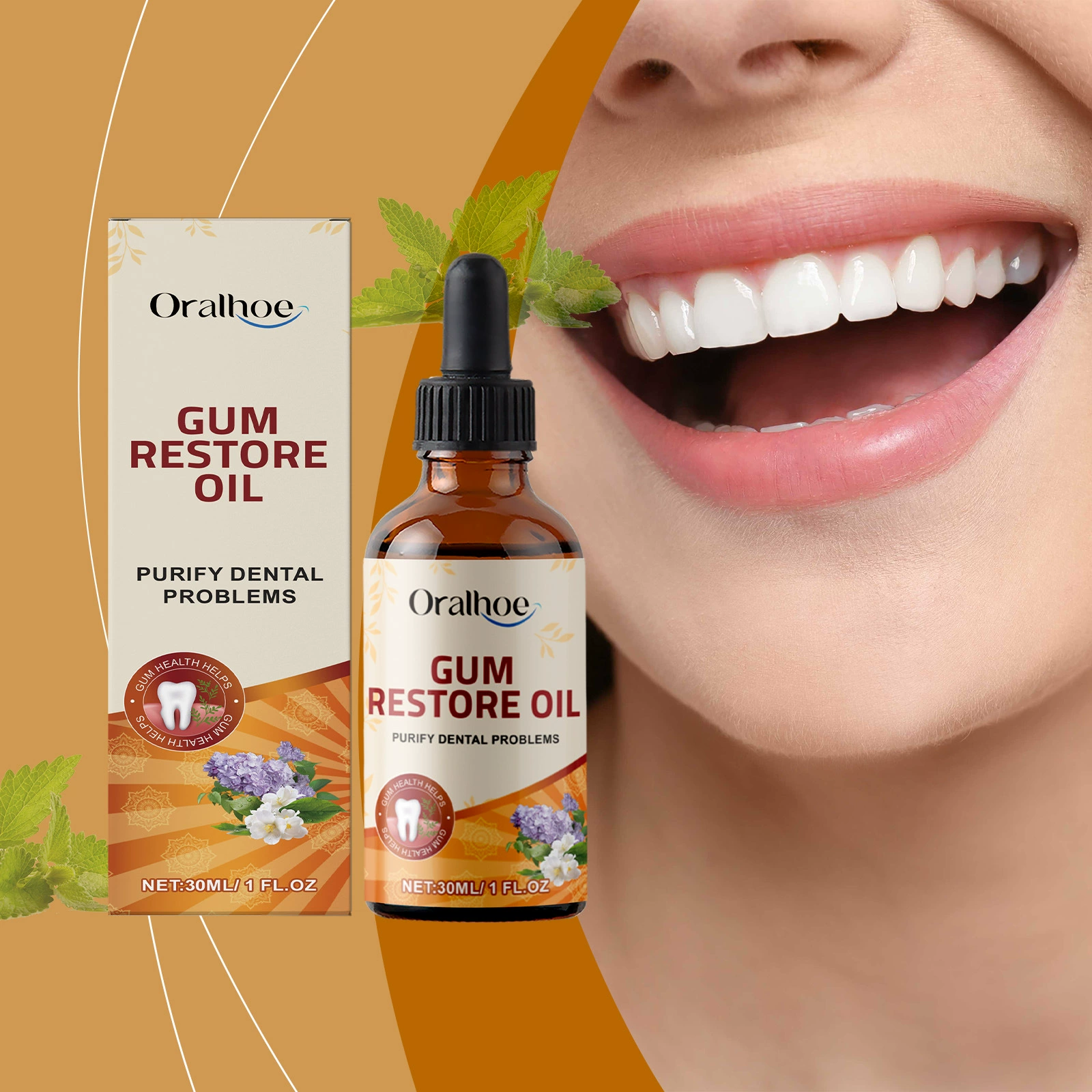 ORALHOE травяной раствор для ремонта десен нежно очищает пятна зубного камня, чтобы облегчить дискомфорт Жидкость для ухода за зубами