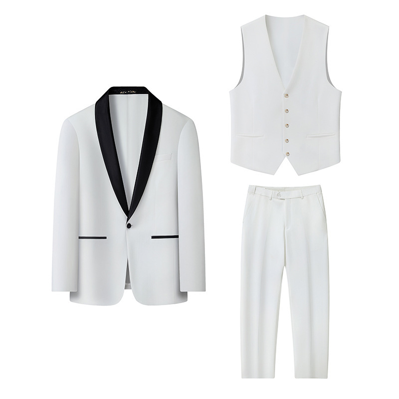 2026 Autumn New Men's Youth Plus Size Business Casual Three-Piece Suit Set 2026 Autumn New Men's Youth Plus Size Business Casual Three-Piece Suit Set