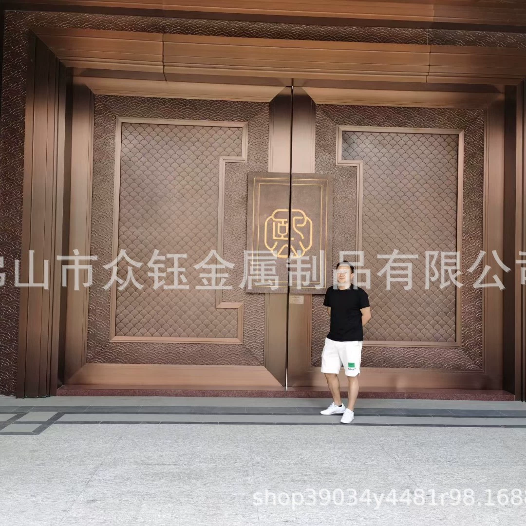 Новые имитационные медные ворота в китайском стиле, вход в отдел продаж сообщества, роскошные и величественные ворота.