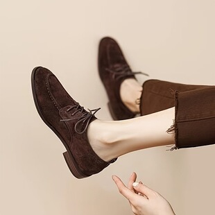 Y 8666 Retro Lace Up Flat Loafers �͹�ϵ������Ь ���l
