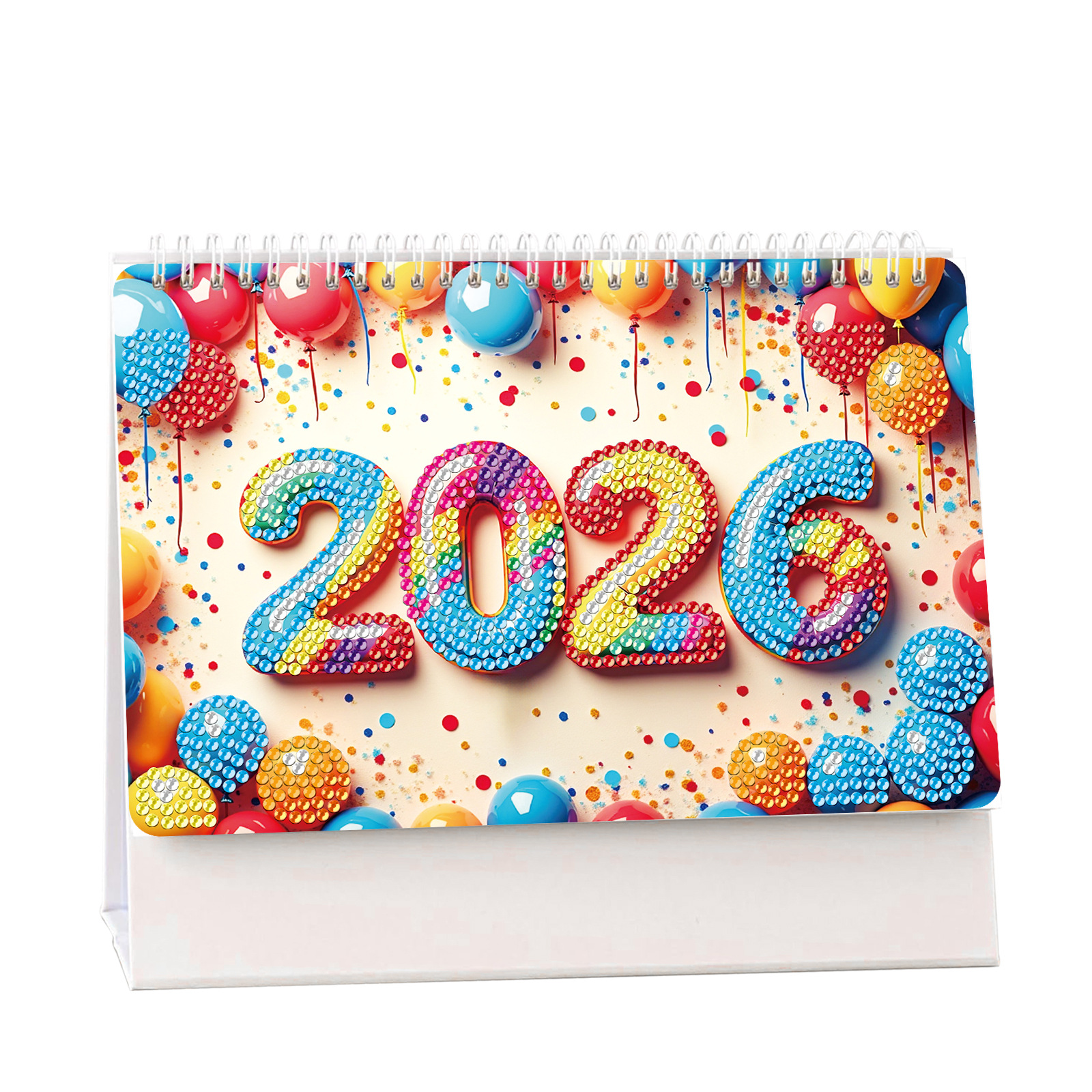 Transfronterizo para 2026 perforación caligrafía y pintura alrededor de 12 páginas kit de calendario de mesa de calendario de diamante hecho a mano venta directa de fábrica spot