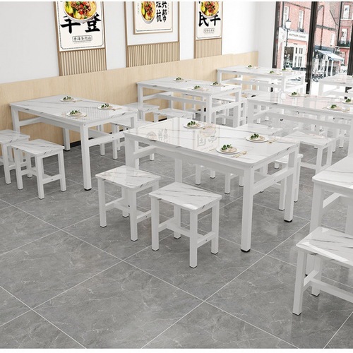z%简约餐桌椅组合小户型长方形小吃店食堂快餐饭店家用饭桌早餐桌