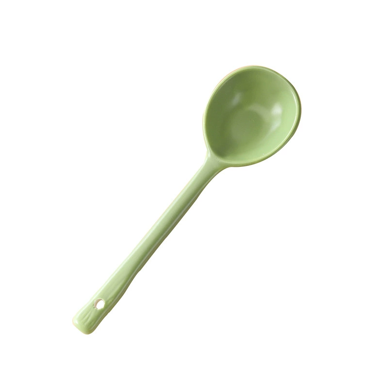 Прям Red Cream Furnishing Ceramics Long -handle Tablet Milk Yellow Skeleton High Beauty Small Spoon Tablet