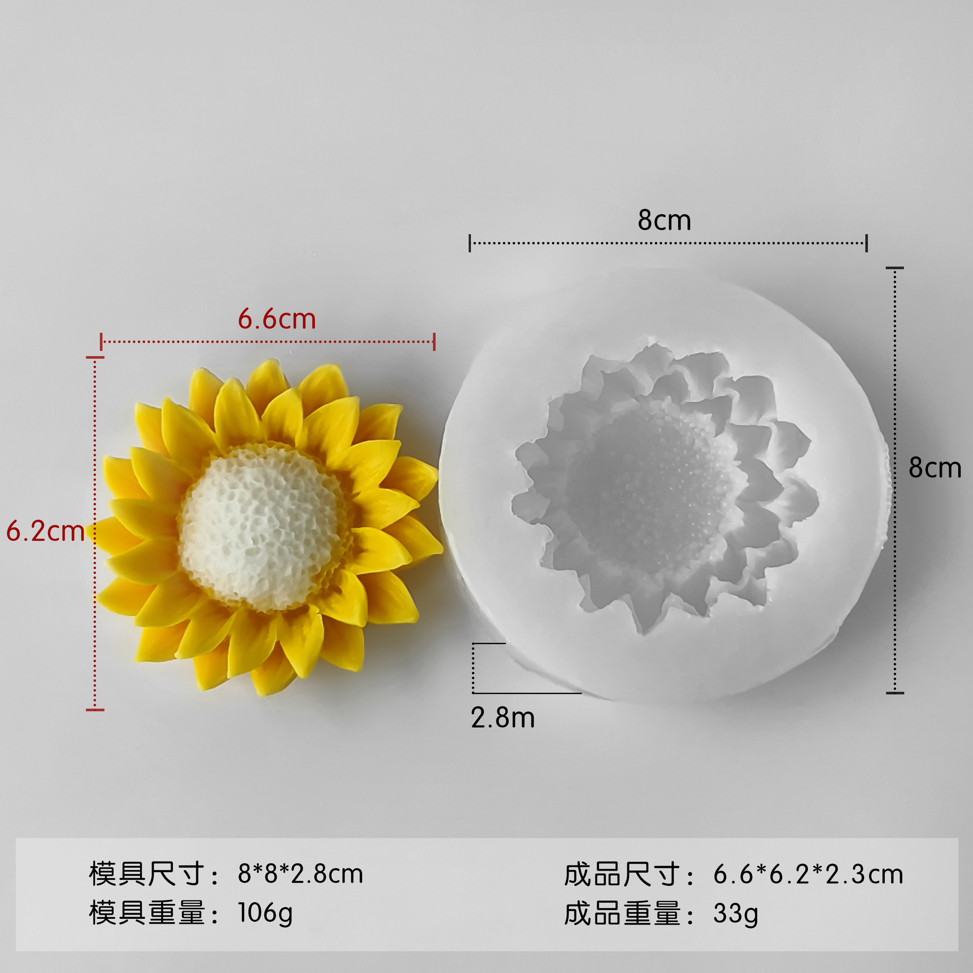 Girasoles flor de sol molde de jabon de banana margarita DIY flores de jabon hecho a mano barra magnética piedra de fragancia abrasiva