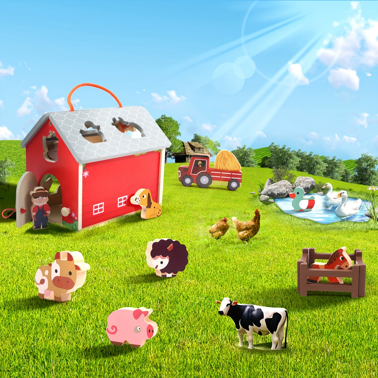 (Cross-border trading), деревянная ферма, игрушка, набор, новая коллекция, классификация