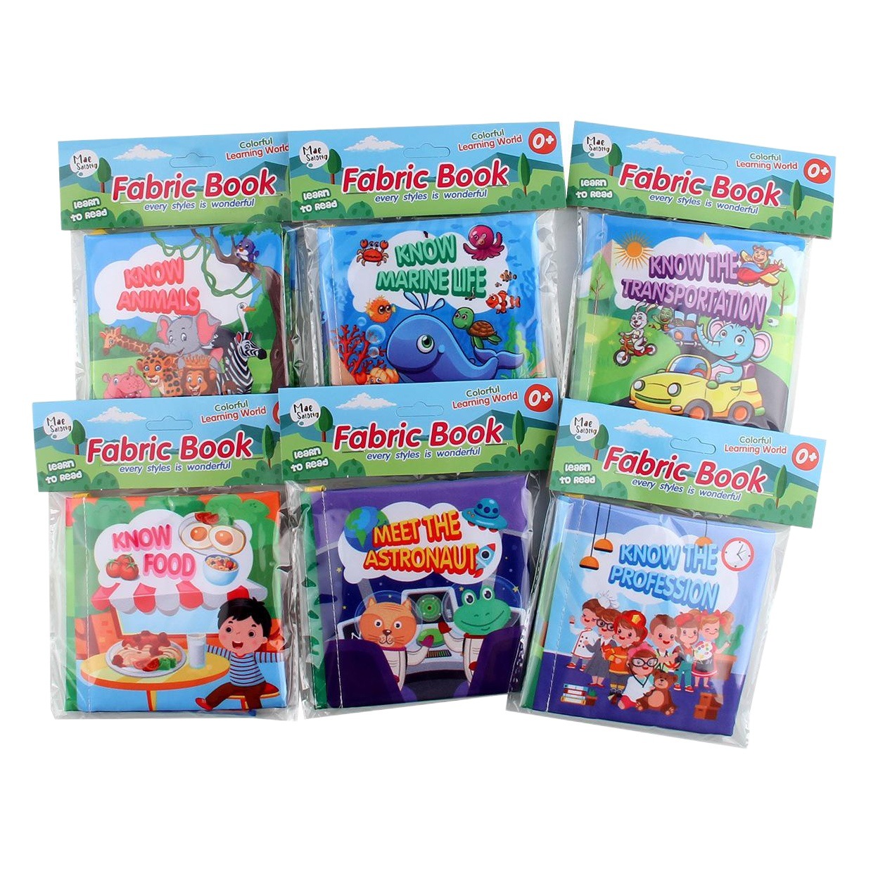 Transfronterizo nuevo libro de tela de bebé tridimensional Animal World Inglés Palm Book bebé libro de tela juguetes cognitivos de educación temprana